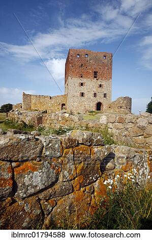 Stock Photo - Hammershus castle ruins, Bornholm, Denmark, Europe. Fotosearch
