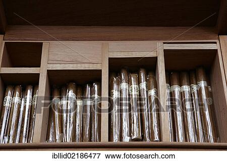 Stock Photo - Handmade cigars in a cigar box. Fotosearch