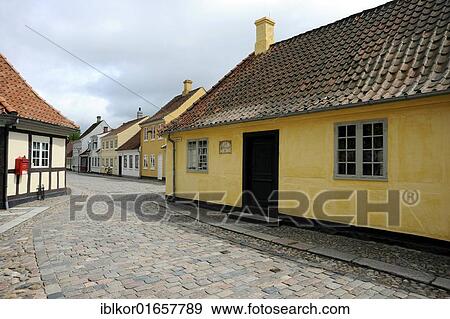Hans Christian Andersen's birthplace and museum, historic district, Odense, Funen island, Region Syddanmark, Region of Southern Denmark, Denmark, Europe View Large Photo Image Stock Photo - Hans Christian Andersen's birthplace and museum, historic district, Odense, Funen island, Region Syddanmark, Region of Southern Denmark, Denmark, Europe. Fotosearch