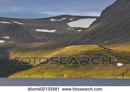 Stock Image - Hesteyrarfjoerður or Joekulfirðir, Hornstrandir hiking paradise, Westfjords, Iceland, Europe. Fotosearch