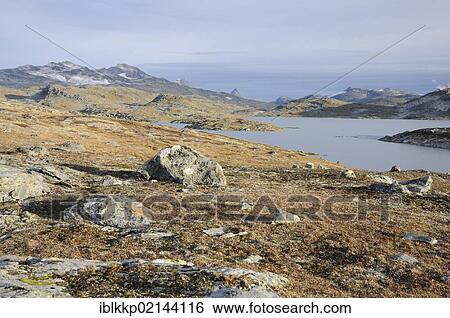 Stock Photograph - High mountain landscape in Jotunheimen National Park, Norway, Europe. Fotosearch
