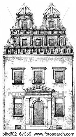 Historical architectural illustration from the 19th Century, 1873, residential building in Wagner Street, facade in the style of the Renaissance, Brzeg or Brieg, a town in Silesia, Poland, Europe View Large Photo Image Stock Photo - Historical architectural illustration from the 19th Century, 1873, residential building in Wagner Street, facade in the style of the Renaissance, Brzeg or Brieg, a town in Silesia, Poland, Europe. Fotosearch