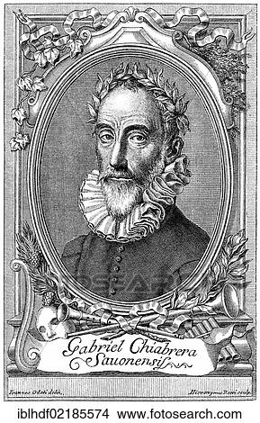Historical drawing from the 19th century, portrait of Gabriel Chiabrera, 1552 - 1638, an Italian poet View Large Photo Image Picture - Historical drawing from the 19th century, portrait of Gabriel Chiabrera, 1552 - 1638, an Italian poet. Fotosearch