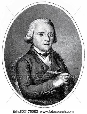 Stock Image - Historical illustration from the 19th Century, portrait of Melchiorre Cesarotti, 1730 - 1808, an Italian poet. Fotosearch