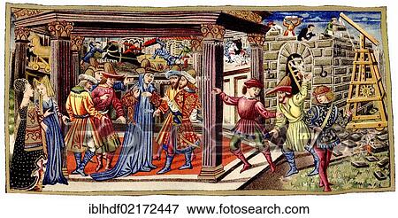 Stock Photo - Historical illustration from the 19th Century, Dido and Aeneas from the Aeneid, Fatti D'Enea, by Virgil or Publius Vergilius Maro, 70 BC - 19 BC, a Roman poet. Fotosearch