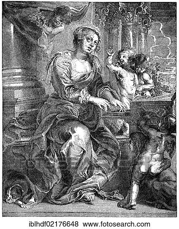 Historical illustration from the 19th Century, portrait of Cecilia of Rome or St. Cecilia, ca. 200 AD - ca. 230, a Christian saint, virgin and martyr of the early church, the patron saint of church music View Large Photo Image Stock Photo - Historical illustration from the 19th Century, portrait of Cecilia of Rome or St. Cecilia, ca. 200 AD - ca. 230, a Christian saint, virgin and martyr of the early church, the patron saint of church music. Fotosearch