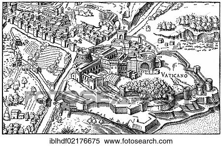 Stock Photography - Historical illustration from the 19th Century, the Vatican in the 16th Century. Fotosearch