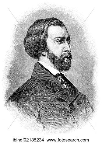 Historical print from the 19th century, portrait of Alfred de Musset, 1810 - 1857, a French writer View Large Photo Image Picture - Historical print from the 19th century, portrait of Alfred de Musset, 1810 - 1857, a French writer. Fotosearch