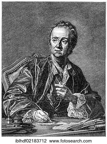 Stock Image - Historical print from the 19th century, portrait of Denis Diderot, 1713 - 1784, a French writer, philosopher and Enlightenment philosopher. Fotosearch