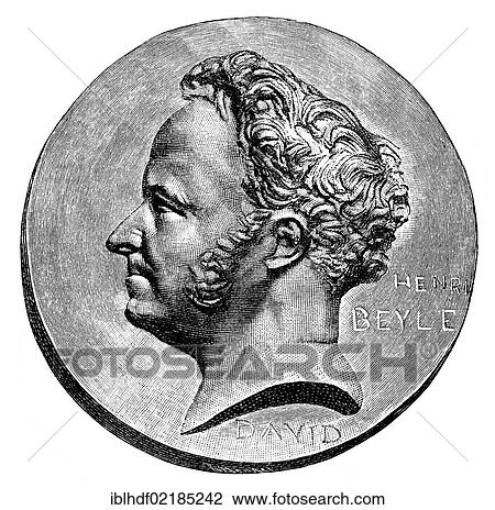 Historical print from the 19th century, portrait of Stendhal or Marie-Henri Beyle, 1783 - 1842, a French writer View Large Photo Image Stock Image - Historical print from the 19th century, portrait of Stendhal or Marie-Henri Beyle, 1783 - 1842, a French writer. Fotosearch