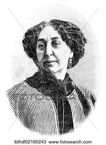 Historical print from the 19th century, portrait of George Sand, also known as Amandine-Aurore-Lucile Dupin de Francueil, 1804 - 1876, a sociocritical French writer View Large Photo Image Stock Image - Historical print from the 19th century, portrait of George Sand, also known as Amandine-Aurore-Lucile Dupin de Francueil, 1804 - 1876, a sociocritical French writer. Fotosearch