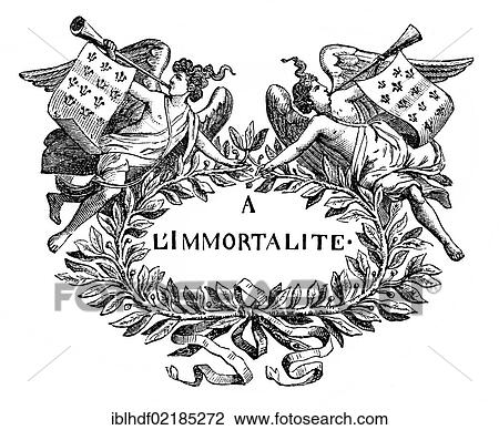Historical print from the 19th century, À l'immortalité or To Immortality, the motto of the French academic society Académie française, or French Academy View Large Photo Image Stock Image - Historical print from the 19th century, À l'immortalité or To Immortality, the motto of the French academic society Académie française, or French Academy. Fotosearch