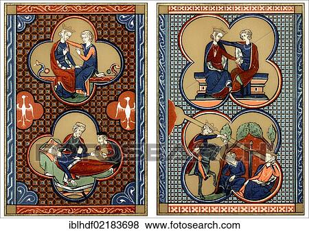Historical print from the 19th century, from a manuscript dating from the 13th century, Cliges and Fenice, and Tristan and Isolde by Chrétien de Troyes, around 1140 - 1190, a French author View Large Photo Image Stock Photo - Historical print from the 19th century, from a manuscript dating from the 13th century, Cliges and Fenice, and Tristan and Isolde by Chrétien de Troyes, around 1140 - 1190, a French author. Fotosearch