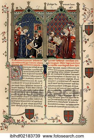 Historical print from the 19th century, from a manuscript dating from the 14th century, preface to the translation of Speculum Historiae by Jehan du Vingnai also known as John Vignay, Jehan de Vignay or Vingnai Jehan, around 1283 - after 1340, a... View Large Photo Image Stock Photo - Historical print from the 19th century, from a manuscript dating from the 14th century, preface to the translation of Speculum Historiae by Jehan du Vingnai also known as John Vignay, Jehan de Vignay or Vingnai Jehan, around 1283 - after 1340, a.... Fotosearch