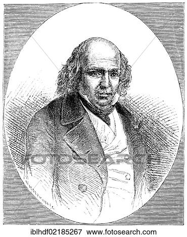 Stock Photo - Historical print from the 19th century, portrait of Pierre-Jean de Béranger, 1780 - 1857, a French poet and lyricist. Fotosearch
