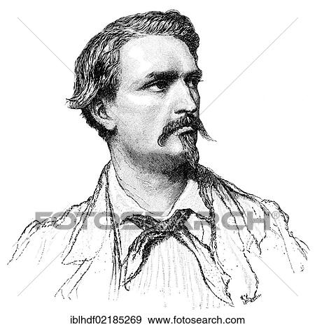Stock Photo - Historical print from the 19th century, portrait of Frédéric Mistral, 1830 - 1914, a French writer. Fotosearch