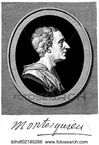 Historical print from the 19th century, portrait of Charles-Louis de Secondat, Baron de La Brède et de Montesquieu, 1689 - 1755, a French writer, philosopher and political theorist of the Enlightenment View Large Photo Image Stock Photograph - Historical print from the 19th century, portrait of Charles-Louis de Secondat, Baron de La Brède et de Montesquieu, 1689 - 1755, a French writer, philosopher and political theorist of the Enlightenment. Fotosearch