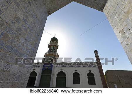 Historical Silk Road, mosque and gate of the Mausoleum of the Hami King, grave of the Uyghur king in Hami, Kumul, Uyghur, Xinjiang, China, Asia View Large Photo Image Stock Image - Historical Silk Road, mosque and gate of the Mausoleum of the Hami King, grave of the Uyghur king in Hami, Kumul, Uyghur, Xinjiang, China, Asia. Fotosearch