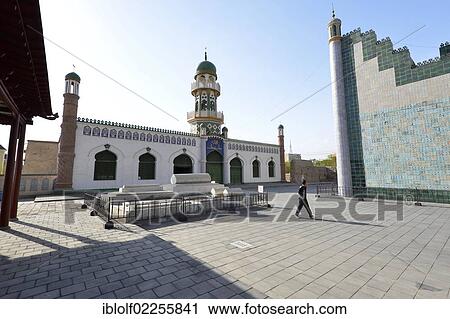 Historical Silk Road, mosque and the Mausoleum of the Hami King, grave of the Uyghur king in Hami, Kumul, Uyghur, Xinjiang, China, Asia View Large Photo Image Stock Image - Historical Silk Road, mosque and the Mausoleum of the Hami King, grave of the Uyghur king in Hami, Kumul, Uyghur, Xinjiang, China, Asia. Fotosearch