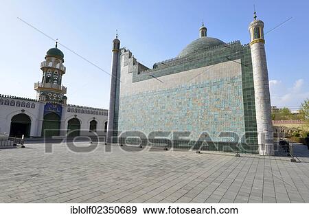 Stock Photo - Historical Silk Road or Silk Route, mosque and mausoleum, mausoleum of Uyghur Kings in Hami, Kumul, Uyghur, Xinjiang, China, Asia. Fotosearch