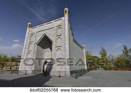 Stock Photo - Historical Silk Road, tomb of a king, mausoleum of the Hami Uyghur Royal Family, Uighur, Kumul, Xinjiang, China, Asia. Fotosearch