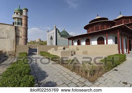 Historical Silk Road, tomb of a king, mausoleum or the Hami Uyghur Royal Family, Uighur, Kumul, Xinjiang, China, Asia View Large Photo Image Stock Photo - Historical Silk Road, tomb of a king, mausoleum or the Hami Uyghur Royal Family, Uighur, Kumul, Xinjiang, China, Asia. Fotosearch