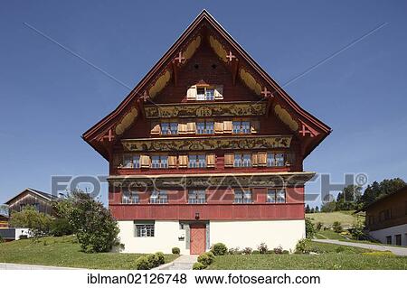 Stock Photo - House from 1777, Langenegg, Bregenzerwald region, Vorarlberg, Austria, Europe, PublicGround, Europe. Fotosearch