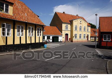 Houses, street, Bornholm, Denmark, Europe View Large Photo Image Stock Photograph - Houses, street, Bornholm, Denmark, Europe. Fotosearch