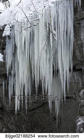 Picture - Icicles, Breitachklamm gorge, Tiefenbach, Oberstdorf, Bavaria, Germany, Europe. Fotosearch