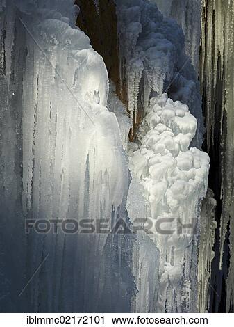 Stock Image - Icicles in Eistobel gorge, Maierhoefen, Bavaria, Germany, Europe. Fotosearch