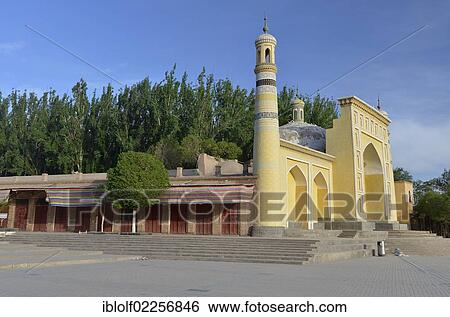 Id Kah Mosque in the historic town centre of the Uyghur district, Uyghur Muslim Old City, Silk Road, Kashgar, Xinjiang, China, Asia View Large Photo Image Stock Photograph - Id Kah Mosque in the historic town centre of the Uyghur district, Uyghur Muslim Old City, Silk Road, Kashgar, Xinjiang, China, Asia. Fotosearch