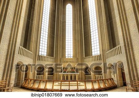 Stock Photo - Inside Grundtvigs Church in Copenhagen, Denmark, Europe. Fotosearch