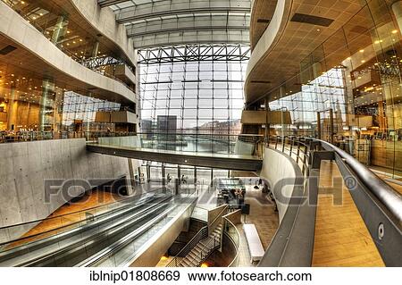Inside the Royal Library at the Black Diamond building, Copenhagen, Denmark, Europe View Large Photo Image Stock Photo - Inside the Royal Library at the Black Diamond building, Copenhagen, Denmark, Europe. Fotosearch