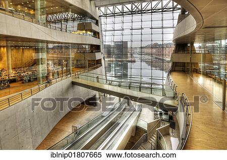 Inside the Royal Library at The Black Diamond building, Copenhagen, Denmark, Europe View Large Photo Image Stock Photography - Inside the Royal Library at The Black Diamond building, Copenhagen, Denmark, Europe. Fotosearch