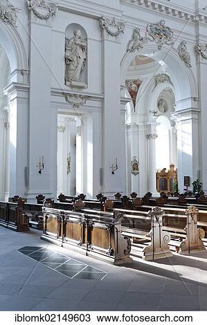 Stock Image - Interior, Fulda Cathedral, built by Johann Dientzenhofer, 1704 - 1712, Fulda, Hesse, Germany, Europe. Fotosearch
