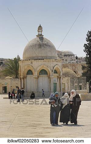 Israeli Palestinian women in front of the Ascension Church with its Byzantine dome on the Temple Mount, Muslim Quarter, Old City, Jerusalem, Israel, Middle East, Asia View Large Photo Image Stock Image - Israeli Palestinian women in front of the Ascension Church with its Byzantine dome on the Temple Mount, Muslim Quarter, Old City, Jerusalem, Israel, Middle East, Asia. Fotosearch