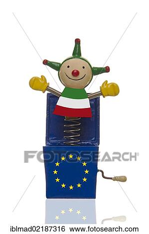 Jack in the box, devil's box, with the European stars and the Italian flag, symbolic image for Italy and the euro crisis View Large Photo Image Stock Photograph - Jack in the box, devil's box, with the European stars and the Italian flag, symbolic image for Italy and the euro crisis. Fotosearch