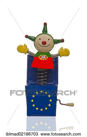 Jack in the Box with a Portuguese flag, symbolic image for surprises during the euro crisis View Large Photo Image Stock Image - Jack in the Box with a Portuguese flag, symbolic image for surprises during the euro crisis. Fotosearch