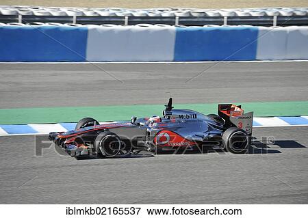Stock Photo - Jenson Button, GBR, driving a McLaren Mercedes during Formula One testing for the 2012 season in Jerez, Spain, Europe. Fotosearch