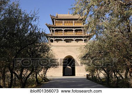 Jiayuguan fortress with gatehouse at the western end of the Great Wall, Silk Road, Gansu, China, Asia View Large Photo Image Stock Image - Jiayuguan fortress with gatehouse at the western end of the Great Wall, Silk Road, Gansu, China, Asia. Fotosearch