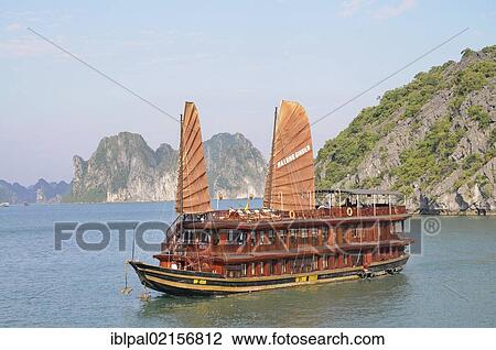 Stock Image - Junk, Halong Bay, Vietnam, Southeast Asia, Asia. Fotosearch