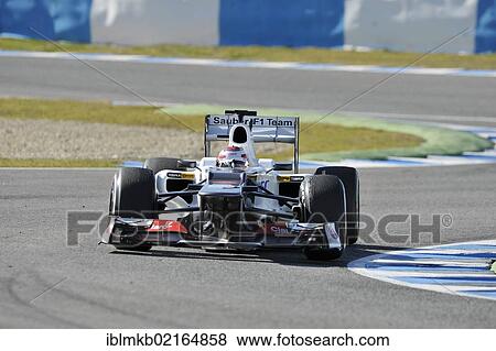 Stock Photo - Kamui Kobayashi, JPN, Sauber F1 Team during the first Formula One testing sessions for the 2012 season in Jerez, Spain, Europe. Fotosearch