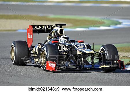 Stock Photo - Kimi Raeikkoenen, FIN, Lotus F1 Team during the first Formula One testing sessions for the 2012 season in Jerez, Spain, Europe. Fotosearch