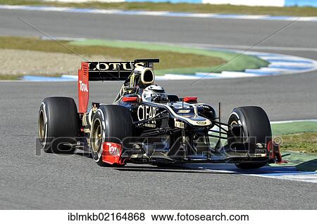 Stock Photo - Kimi Raeikkoenen, FIN, Lotus F1 Team during the first Formula One testing sessions for the 2012 season in Jerez, Spain, Europe. Fotosearch