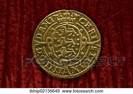 Stock Photo - King Christian IV double gold krone coin from 1648. Fotosearch