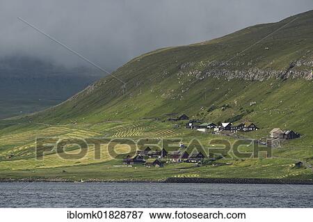 Kirkjubour village, Streymoy island, Faroe Islands, North Atlantic, Europe View Large Photo Image Stock Photo - Kirkjubour village, Streymoy island, Faroe Islands, North Atlantic, Europe. Fotosearch