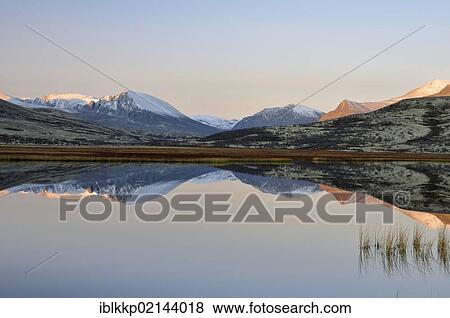 Stock Photo - Lake Doralstjornin near Doralseter hut, Rondane National Park, Norway, Europe. Fotosearch