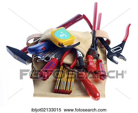 Leather tool belt with various tools View Large Photo Image Stock Photography - Leather tool belt with various tools. Fotosearch