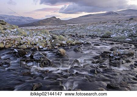 Stock Photo - Leirungsdalen, mountain landscape in Jotunheimen National Park, Norway, Scandinavia, Europe. Fotosearch