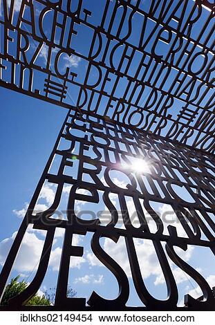 Picture - Lettering in the Gardens of the World in Berlin, Germany, Europe. Fotosearch